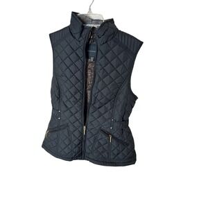 WEATHERPROOF Quilted Vest Women's S Faux Fur Lined Full Zip Stand Collar